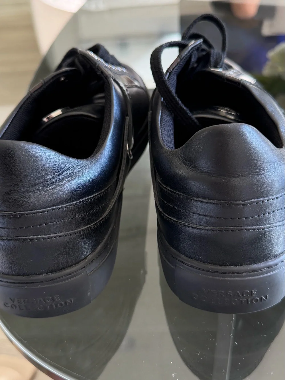 Versace Collection Leather Low Top Sneakers